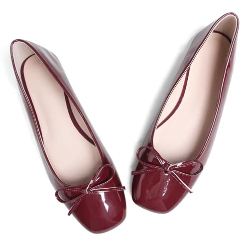 Image of Dear Time Women's Casual Foldable Ballet Flats Square Toe Ballerina Flats Shoes Comfortable