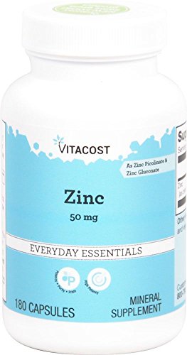 Vitacost Zinc Gluconate/Picolinate - 50 mg - 180 Capsules Vitacost Zinc Gluconate/Picolinate - 50 mg - 180 Capsules