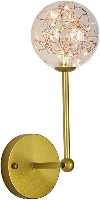 Lámpara de pared europea, lámpara de pared moderna y sencilla, lámpara LED con forma de estrella que cubre todo el cielo, fuente de luz de cadena, accesorio de interior, luces de pared de cobre,Lámpa