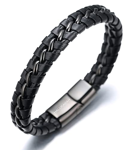 Pulsera de Cuero para Hombre con Cierre Magnético 21.5-23 cm miniatura 1