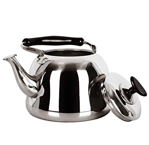 Herd Kessel Pfeifen Teekessel Edelstahl Teekanne Teekessel für Herd Induktion Herd Wärme Wassertopf mit isoliertem Griff, 5L, für Zuhause, Büro,