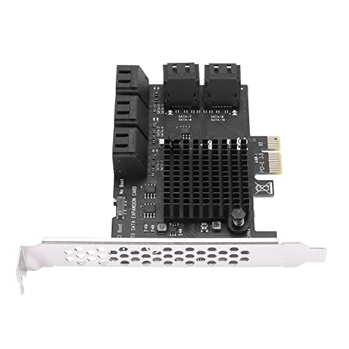 Adaptador PCIe X1 SATA 3.0 con 10 puertos de 6G y disipador térmico para alta velocidad estable