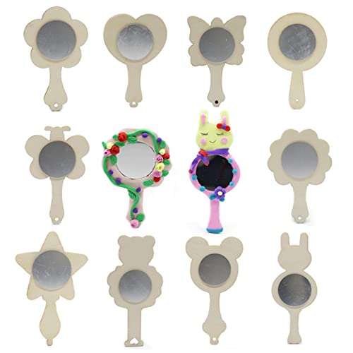 Atsika® 10Pcs Unpainted Unfinished Wooden Mirror Handmade Handheld Makeup Mirror|Health & Beauty | Makeup | Makeup Tools & Accessories | Makeup Mirrors