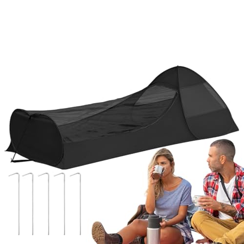 Lit de camping pliable avec tente moustiquaire intégrée et double fermeture éclair