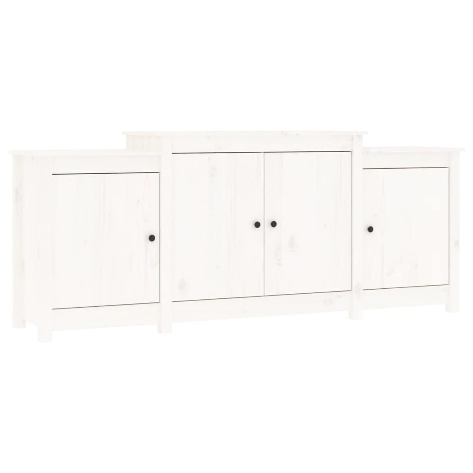 LAPOOH Credenza bianca, 164 x 37 x 68 cm, in legno di pino massiccio, credenza, credenza, credenza per soggiorno/cucina, 821493
