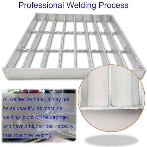Image of Galvanized Steel Drain Grate, Driveway Channel Cover 12x12 in