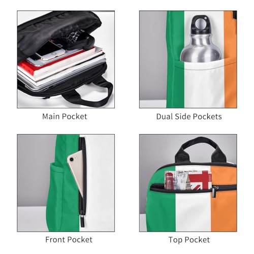 Sac à dos tricolore irlandais noir ultra léger taille unique