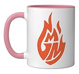 Good Mythical Morning Official Logo Tee Ceramic Mug, Pink/White