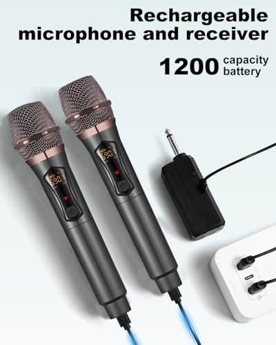 ALPOWL Microfono Inalambrico, Microfono Karaoke con Modulo de Conversión de Impulso DC - DC, para Uso de Voltaje Estable, Micrófono Dinámico con Receptor de Carga de Amplificador de Voz - imagen 8