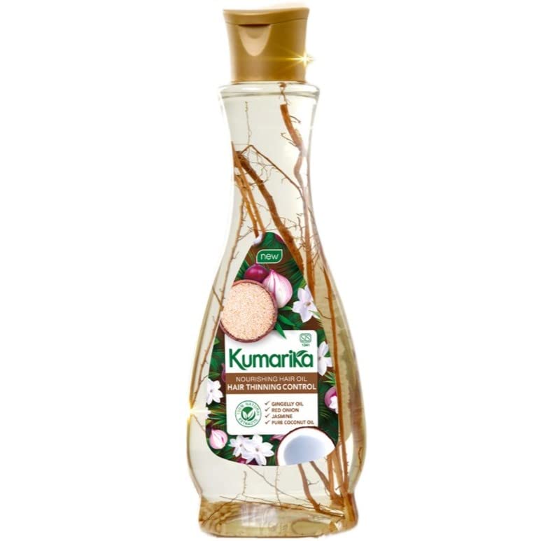 Kumarika Thinning Control Nourishing Hair Oil 6.76oz- Get thick healthy hair |stop hair thinning - Infused with Coconut, Sesame, Red Onion and Jasmine, a light non sticky natural hair oil