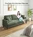 Kidirect Cord Sofa 3 Sitzer, 221CM Bequemes Couch 53CM Extra Tiefe Sitze, Sofa Wohnzimmer Werkzeugfreie Montage, Big Sofa Couch mit 2 Kissen, Modernes Couch fürs Büro, Schlafzimmer Sofas Waldgrün