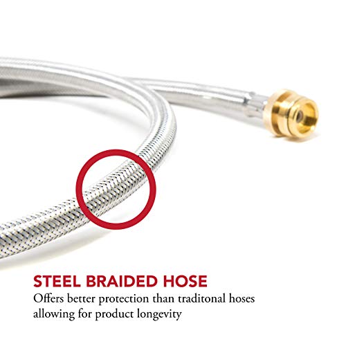 GasOne 50143-08 16.4 oz to 20 lb Tank QCC1/ Type 1 8 ft Propane 1lb to 20lb Adapter Hose