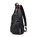 FANDARE Brusttasche Herren Schultertasche Sling Bag Rucksack mit USB Segeltuch Tasche Umhängetasche Sporttasche für Wandern,Abenteuer,Sport, Reisen und Joggen Schwarz