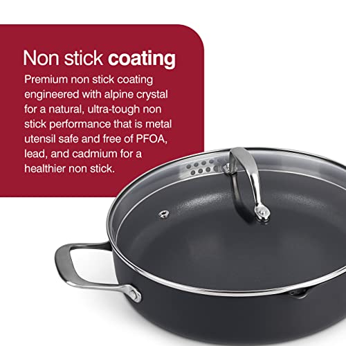 Zyliss Ultimate Pro Nonstick Saute Pan - Hard Anodized Saute Pan With Pour Spout - Non-Stick Frying Pan - Stainless Steel Skillet And Saute Pan With Lid - 11 Inches #TOP2