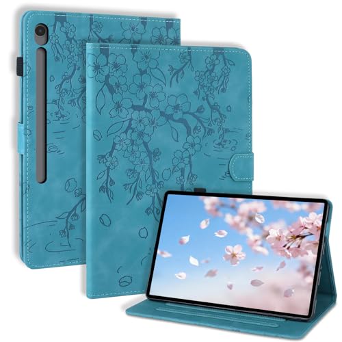Coque pour Samsung Galaxy S10 Lite 10.9 Pouces 2025 S10 FE 10,9 2025/S9 FE 10,9/S9 11 Pouces 2038 PU Housse Étui de Protection avec Support Fonction Fentes Cartes Flip Cover Bleu