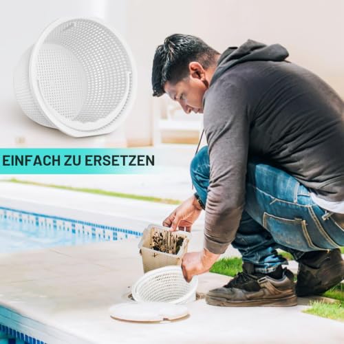 KONTONTY Skimmerkorb 20cm Großer Filterkorb Für Pool-Skimmer Wiederverwendbarer Skimmerkorb Mit Griff Kompatibel Für Hayward 2 Pool Effektives Schwimmbad-Siebkorb Reinigungszubehör