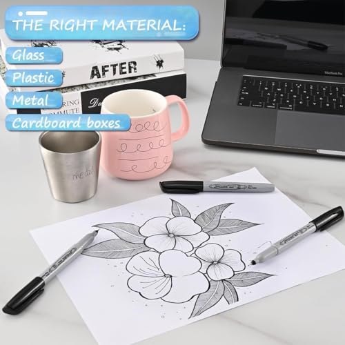 Image of Permanent Markers, Ultra Fine Point,Black,100 Count, 0.4mm, Fine tippermanent marker set, quick dry,waterproof, fading resists, durable,marks on paper, glass, ceramic, plasticwood, rock, metal
