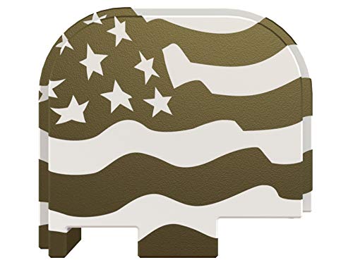 Rowe Tactical Rear Slide Cover Plate for Glock - Olive Drab American Flag Full Width - for Glock 43-43x-48
