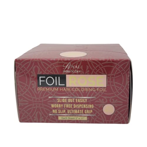Royal Moroccan Rose Pop Up Hair Color Foil, Highlight Application Foil, 500 Sheet Dispenser, Coloring Aluminum Hair Foil 5”X11” #TOP1