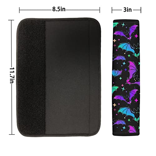 Bulopur Colorful Automobile Bats Seat Belt Pads For Adults Children Youth 2 Set, Starry Night Comfort Car Seat Belt, Multicolor Shoulder Bag Cover For Backpack #TOP3