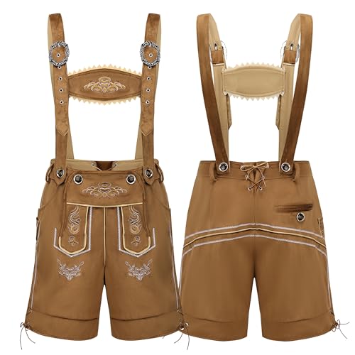 SightYoung Men Oktoberfest Outfits,Oktoberfest Traditional Costumes,German Bavarian Lederhosen