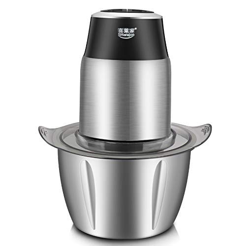 Elektrischer Fleischwolf für die Küchenverarbeitung, 300 W Hochleistungs-Haushalts-2L-Edelstahl-Schüsselkochmaschine