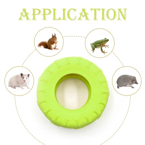 2 PCS Tree Frog Toy Tire Swing Tree Frog Habitat Miniature Tire Swing with 3 Suction Cup Hook Frog Tank Accessories Terrarium Decor Frog Climbing Swing Reptile Amphibian Crustacean Climbing Toy