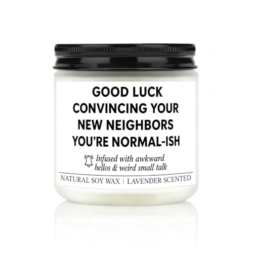 Image of New Home Gifts, Handmade New Home Candle for Women Men, Lavender Natural Soy Wax Scented Candles, Funny Housewarming Gifts for Friend, Couple, Family, Bestie (G)
