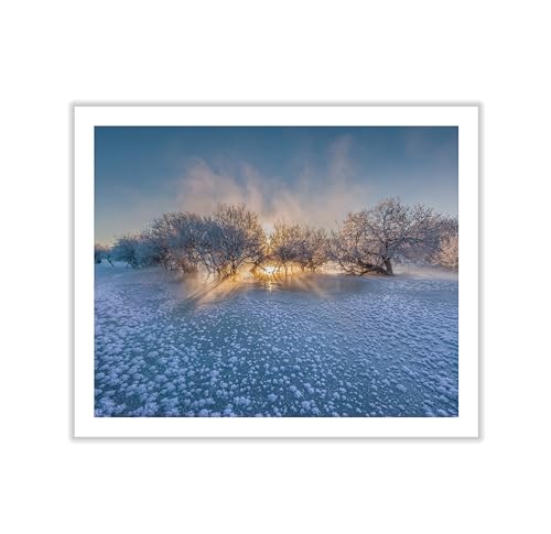 Monem Art Winter Icy Sunrise Landscape Photography Print - Serene