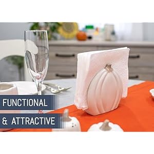 Nat & Jules Pumpkin Shaped Standard Size Ceramic Napkin Holder: Perfect for Your Indoor Home Fall & Thanksgiving Decorations for Table Décor & Centerpieces, Cream Nat Jules Pumpkin Shaped Standard Size Ceramic Napkin Holder Perfect for Your Indoor Home Fall Thanksgiving Decorations for Table Decor Centerpieces Cream