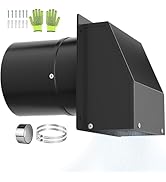 4 Inch Outdoor Dryer Vent Cover, Galvanized Steel Hooded Wall Vent with Screen & Damper, Exterior...