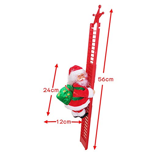 Climbing Ladder Santa with Jingle Bells Music, Allnice Christmas Decorations Christmas Tree Ornament Ladder-Climbing Santa Claus