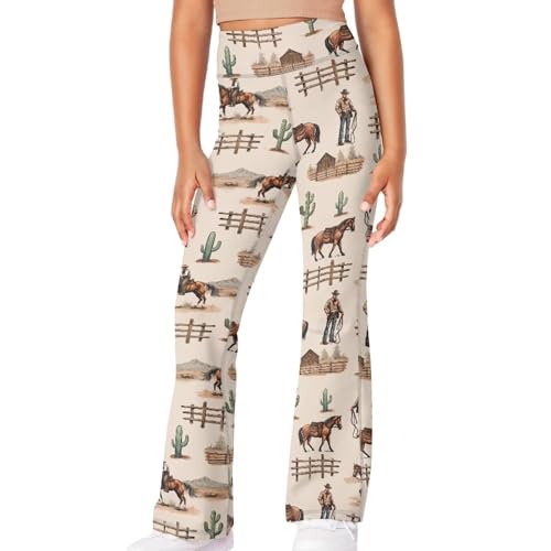 Image of Girls Flare Leggings Cute Bell Bottoms for Teen Girls Wide Leg Sweatpants for 5-14 T