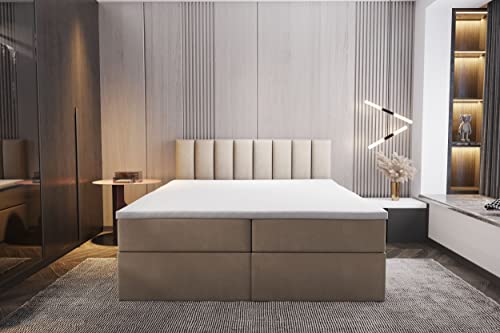 Boxspringbett 200 x 200 cm Trada Palermo mit Bettkästen und Topper