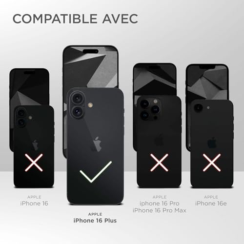 Coque silicone iPhone 16 Plus bords surélevés antichoc double couche bleu mat - 7