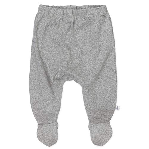 Image of HonestBaby Baby 3-Pack Footed Pants Roomy Fit Pull on Bottoms 100% Organic Cotton for Infant Baby Boys, Girls, Unisex