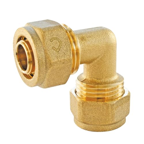 SOMATHERM FOR YOU, Raccord à compression coude égal PER Ø16 - Installation rapide et fiable - Normé ACS - Compatible avec tube PER diamètre 16 - Pression max 10 bars - Eau chaude/froide