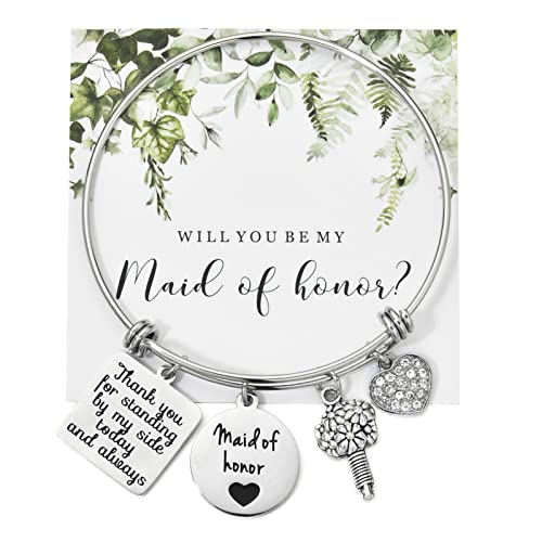 Wedding Gift for Bridesmaid Maid of Honor Flower Girl Bride to Be Sister Mother of The Bride Thank You Gift from Bride and Groom Thank You for Standing by My Side Bracelets Gifts