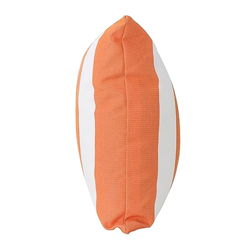 Christopher Knight Home Coronado Outdoor Water Resistant Rectangular Throw Pillows, 2-Pcs Set, Orange / White