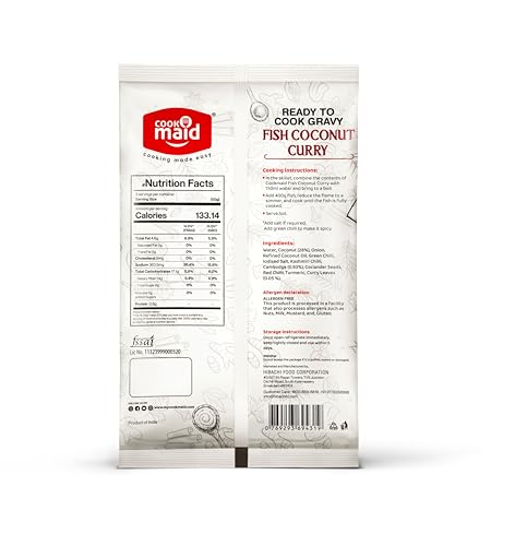 Image of COOKMAID Fish Coconut Curry - 150g | Malabar Fish Curry Paste | Kerala Style Coconut Fish Curry Gravy | Ready to Cook Masala for Fish | Instant & Easy Meal | No Preservatives