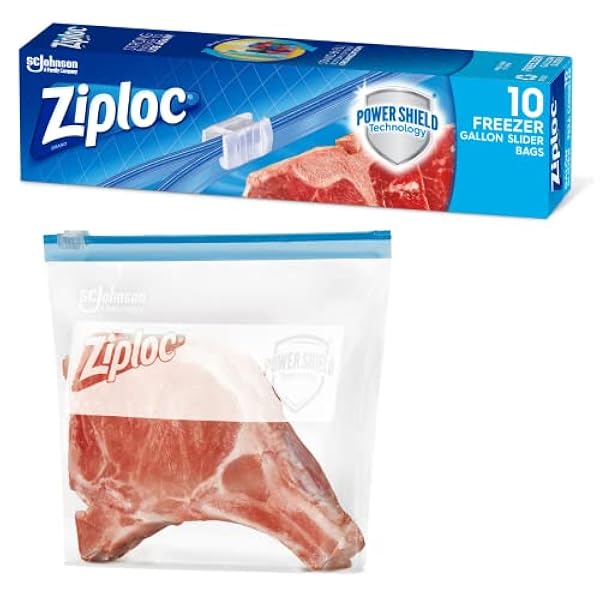 Ziploc Slider Bolsas para congelador, 1 galón – 10 unidades