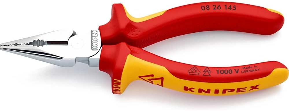 08 26 145 SB Needle-Nose Combination Pliers 5, 71" VDE-Tested In Blister Packaging