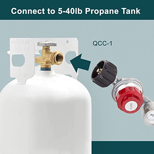 Gaspro 0-30 Psi Adjustable High Pressure Propane Regulator With Gauge, 5-Foot Stainless Braided Hose, Perfect For Turkey Fryer, Gas Burner, Fire Pit #TOP3