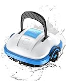 WYBOT Osprey 200 Poolroboter Kabellos mit Akku,Poolsauger,50 Min. Laufzeit,Automatisches Parken,Doppelmotoren,180μm-Filtration,mit Haken,für Aufstellpool bis 50 m² -Weiß