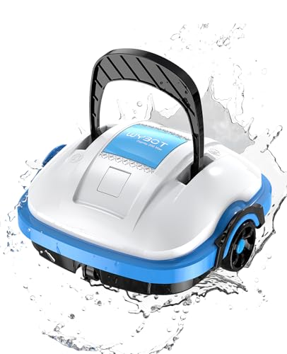 WYBOT Osprey 200 Poolroboter Kabellos mit Akku,Poolsauger,50 Min. Laufzeit,Automatisches Parken,Doppelmotoren,180μm-Filtration,mit Haken,für Aufstellpool bis 50 m² -Weiß