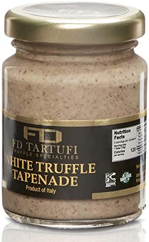 FD TARTUFI White Truffle Tapenade 80g (2.82oz) - (Tuber Borchii) Gourmet Food Sauce | Condiments | non gmo | Made in Italy | Mushrooms | Truffles | Kosher | White Truffle | Oil and Herbs.