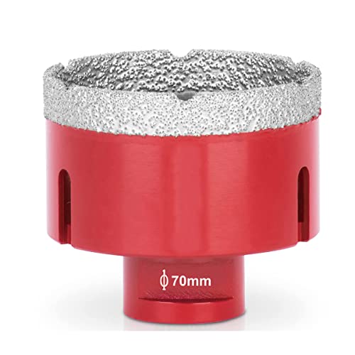 SagaSave 70mm M14 Diamond Coating Drill Bits Hole Saw,Long Life Hole Cutter Opener for Glass Ceramic Tile Marble Ceramics Bottles Etc 1PCS