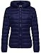 Wantdo Women's Hooded Packable Ultra Light Weight Down Coat Short Outwear(Navy,US Medium)