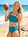 TyeSmo Girls 2 Piece Swimsuit Modest Bikini Teen Swimsuits for Girls 12-14 Teen Bathing Suits for Girl 12-14 Adjustable Straps High Waisted Full Coverage Padded Swimwear Solid Green