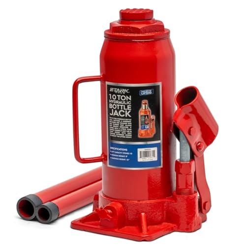 Image of XtremepowerUS 10 Ton (20,000 lb) Hydraulic Bottle Jack, Heavy Duty Low Profile Steel Car Jack with Adjustable Lift Saddle for Cars, Trucks, SUVs, Trailers & Garage Repair